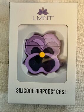 NWOT Pansy Flower LMNT Silicone AirPods Case - Purple & Yellow
